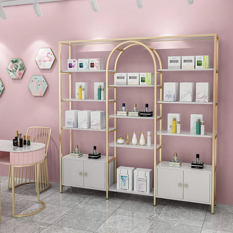 Cosmetic Shop Counter Table Design Cosmetic Floor Stand Makeup Cabinet Shelf Cosmetic Product Display Stands Racks