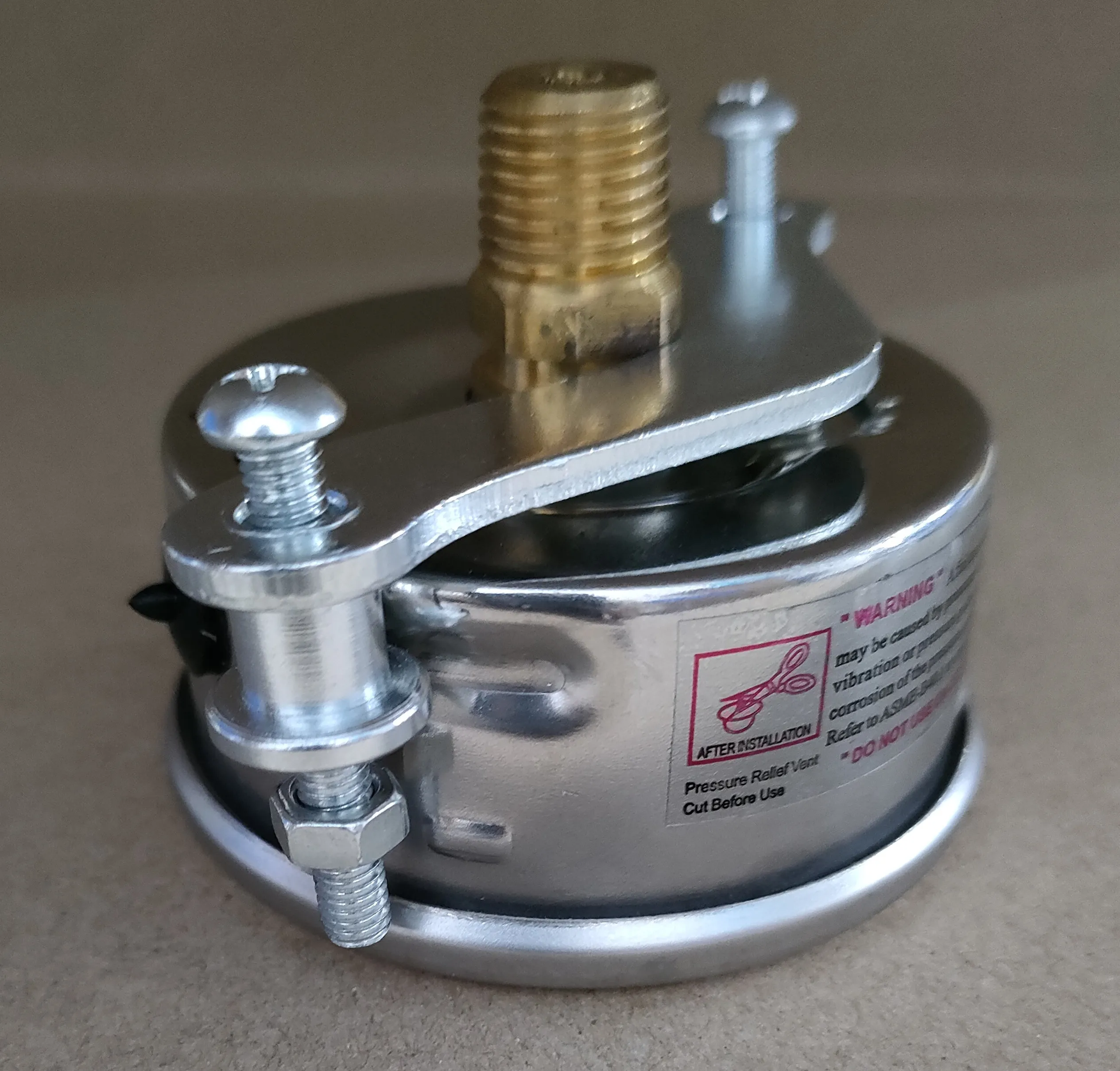 Custom Design 63mm back ss304 oil filled with u-clamp BSP thread connection pressure gauge