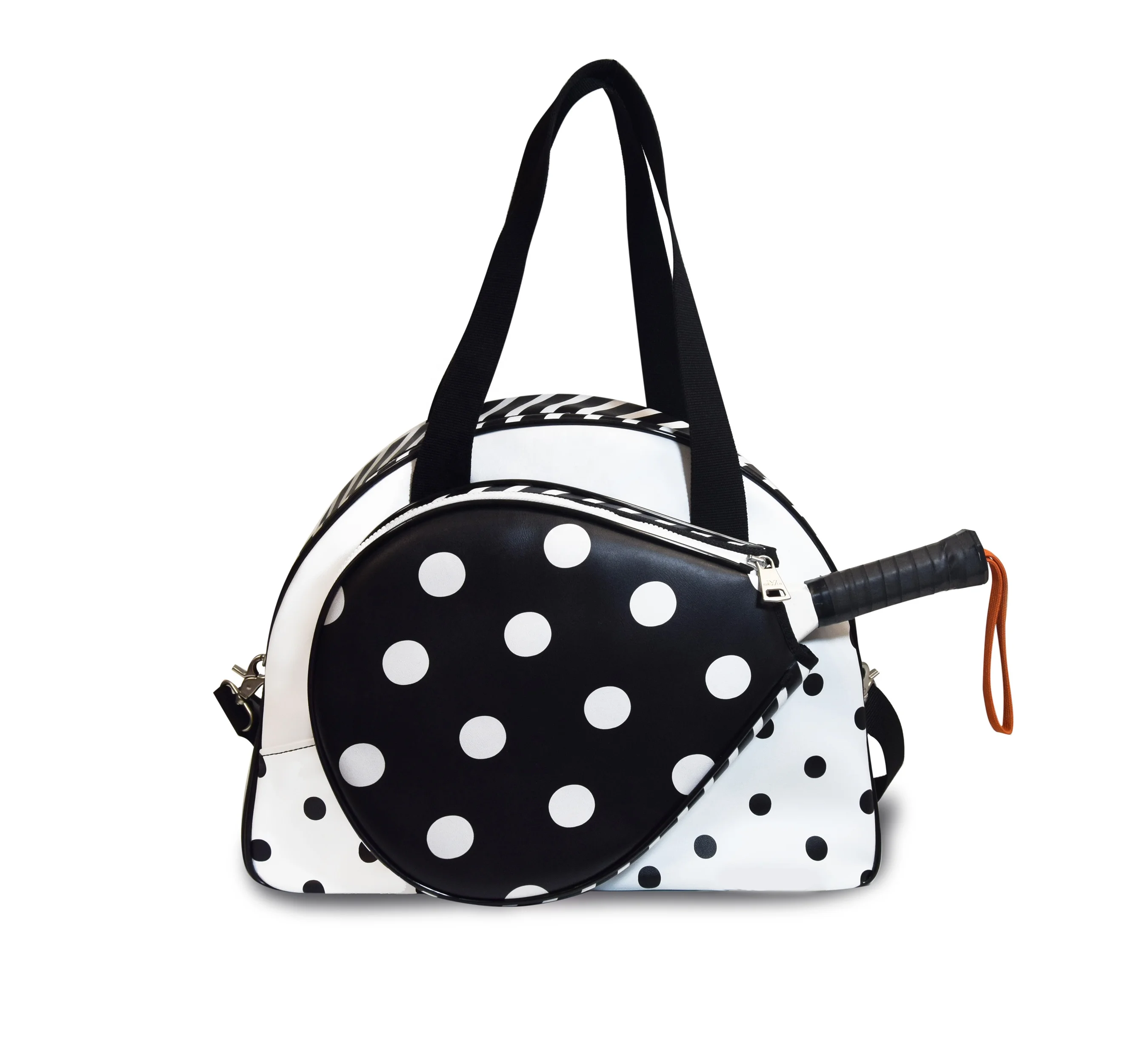 Wholesale PU Leather Padel Racket Tote Custom Printed Fashion Beach Tennis Tote Carry Bag for Girls