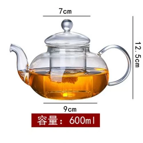 Прочный кухонный стеклянный чайник нагреваемый чайный сервиз 600 мл/800 мл/1000 мл фильтруемый для дома термостойкие Стеклянные Чайники