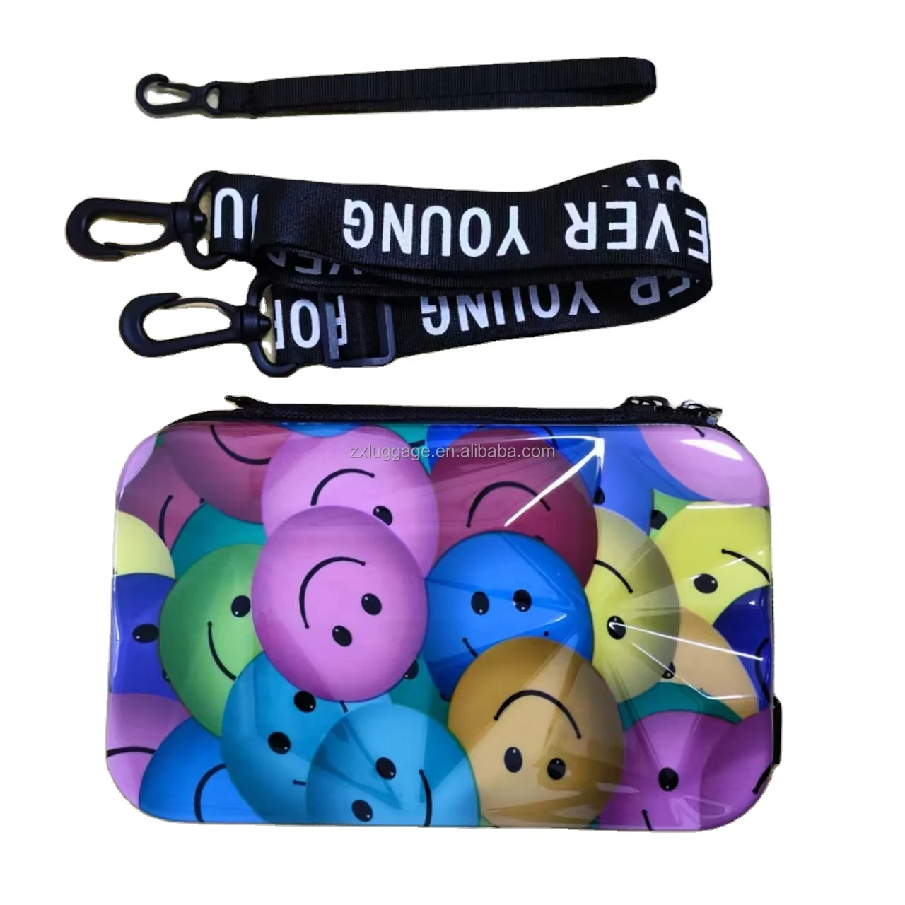 7 inch ladies wallets for women durable pc material smile face side school bags for girls