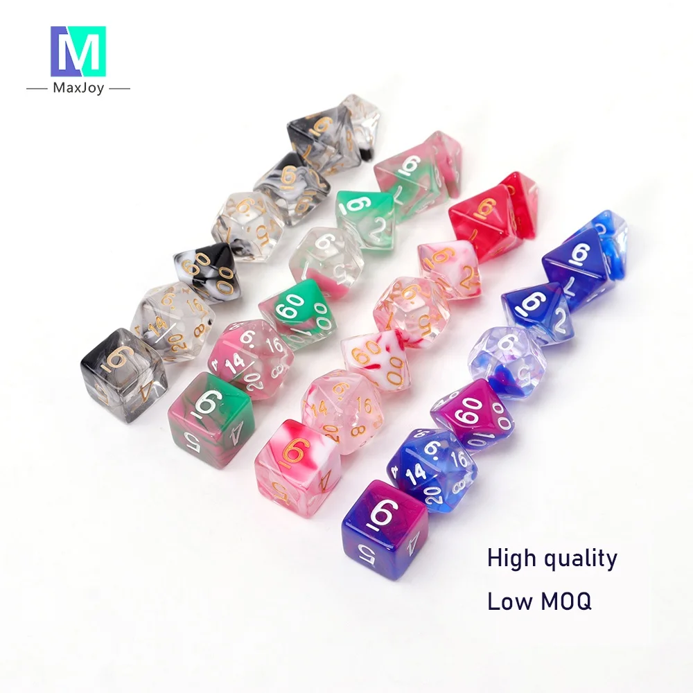Polyhedral Resin Dice DND Board Game Rolling Dice Custom Rpg Acrylic Dice Set