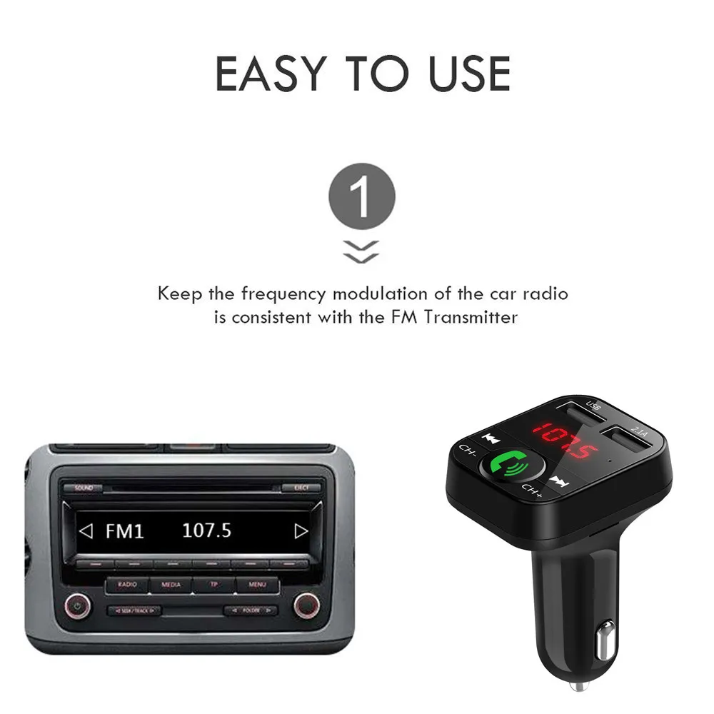 FM transmetteur mp3 portable car charger dual usb