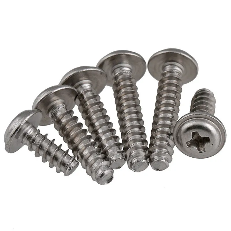 Trading Industrial Custom Temporary Fastener   Low Price M3 M12 M16 Plain Phillips Round Washer Head Flat Tail Screw