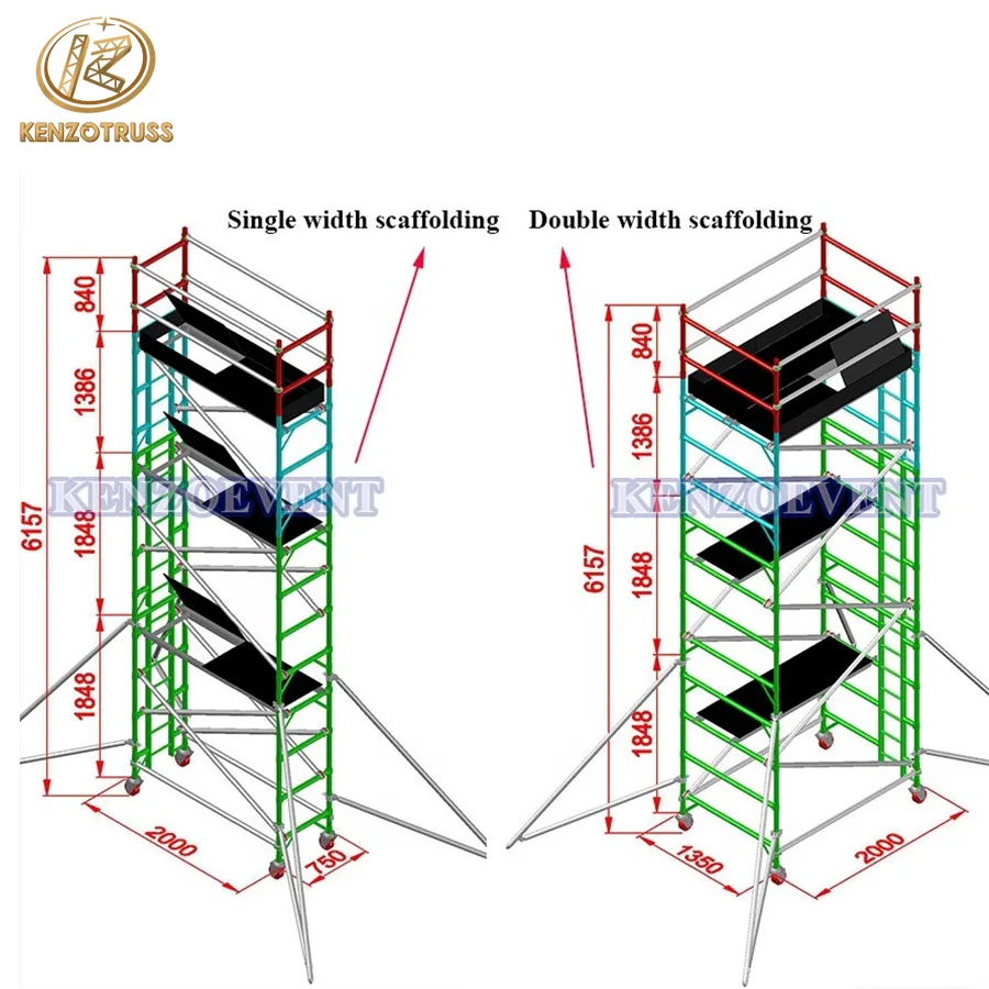 Aluminum Scaffolding Ladder Scaffold With Scaffolding Platform