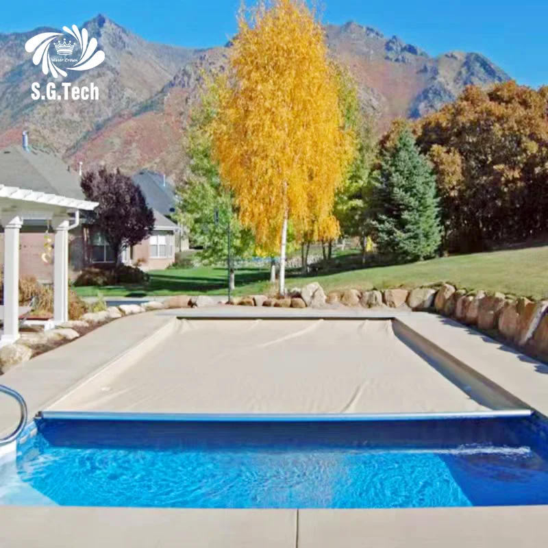 Safety Pool Rectangular Swimming Pool Cover Blue Light Weight Solid PVC Pool Cover