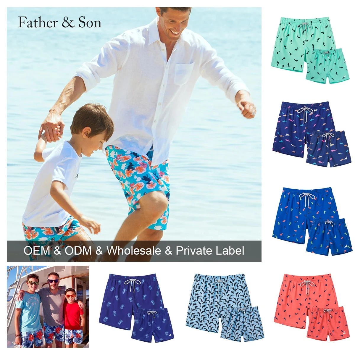 Factory Direct Printing Mens 100% Polyester Custom Logo Trunks Swim Shorts For Sale quick dry stripe swim trunk