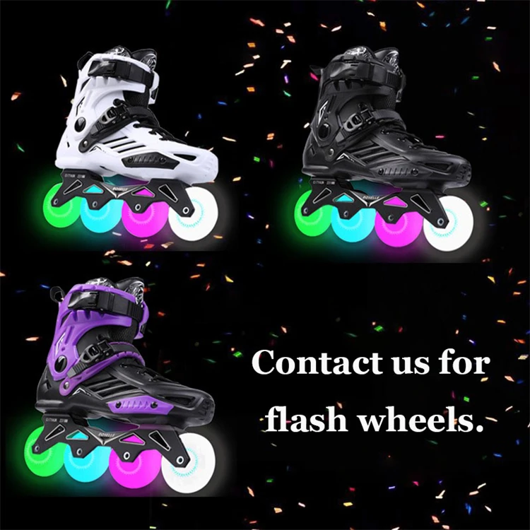 Wholesale High Quality 4 Wheels Roller Skates Shoes Black Flashing Roller Inline Skate
