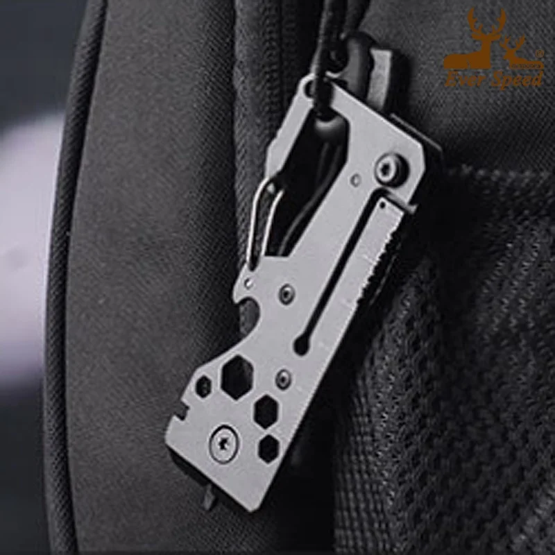 13 in 1 stainless steel 420 keychain multitools bike tools EDC compact pocket tools carabiner repair kit tools