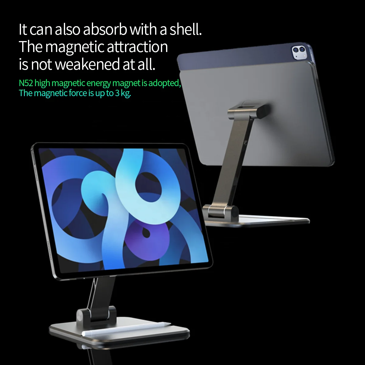 Foldable Premium Portable Multi-Angle Adjustable Magnetic iPad Holder Floating For iPad Pro/Air Stand