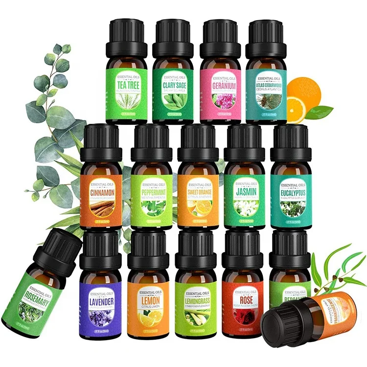 
100% Natural Organic Flower Extract Body Massage Relax Fragrance Essential Oil Skin Care 12 Pcs Kit 