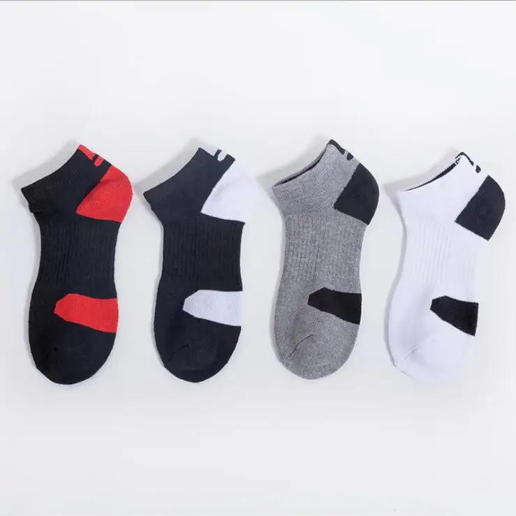Low MOQ Custom Brand Logo Short Terry Cushion Athletic Sox Men Sport Basketball Socks Low Cut Ankle Elite Waterproof Socks 3pcs
