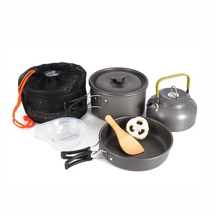 Free Custom Logo Ultralight Aluminum Pot Pan Pure Titanium Cook set