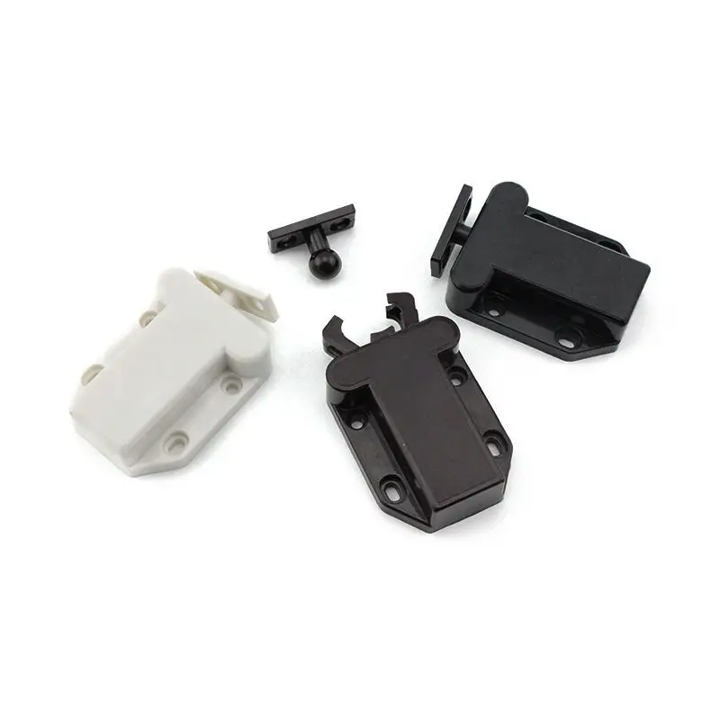 Modern Design Plastic Latch Cabinet Doors Beetle Bouncer Available in Black or White for Kitchen Bathroom Living Room Use