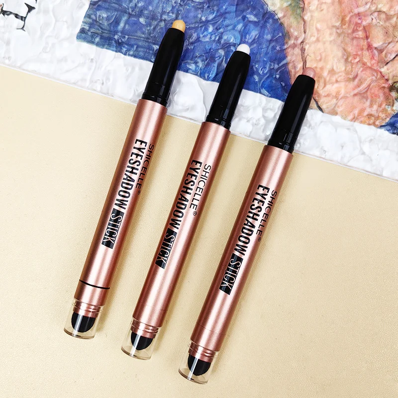 SHICELLE  Professional Waterproof Eyeshadow Pencil Glitter Shadow Stick Eye Makeup Dry Eye Shadow Type with Private Label