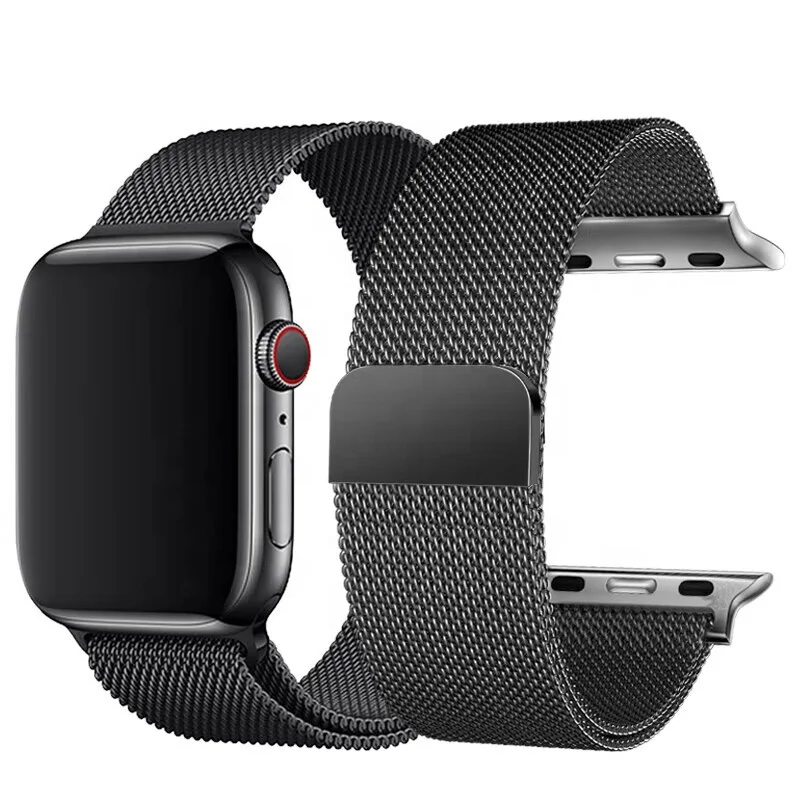 Роскошный Миланский стальной ремешок под заказ для смарт-часов Iwatch Apple Series 7 6 5 4
