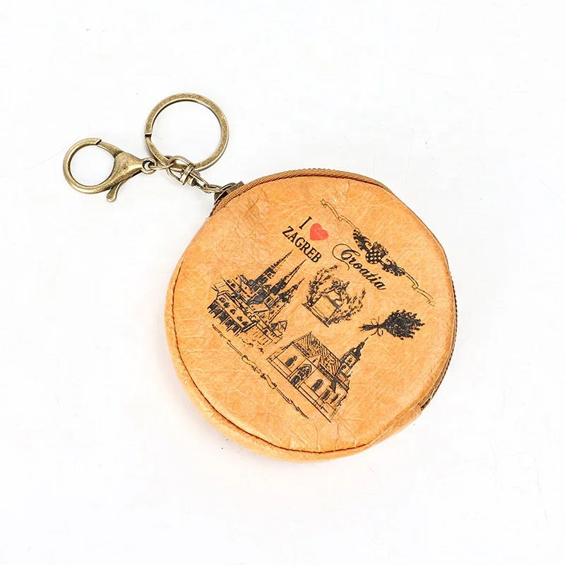 Factory custom mini  coin  purse portable   key  storage bag Tyvek  paper  waterproof  cute   wallet