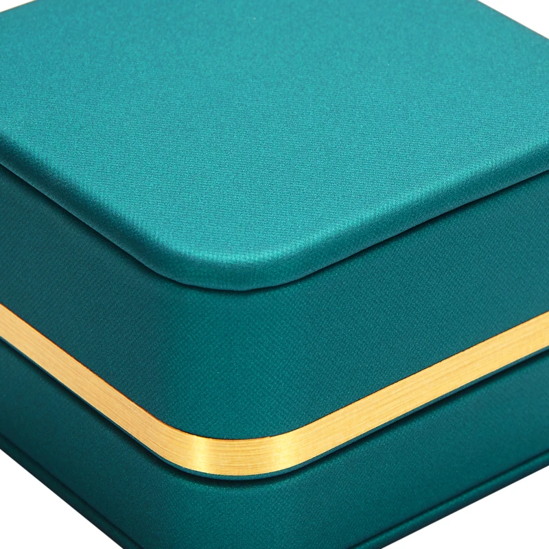 fashion jewelry packaging innovative romantic clamshell trinket plastic PU leather ring box