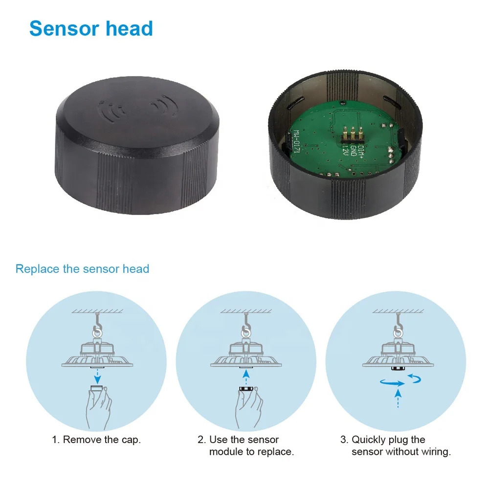 
 Factory warehouse industrial 5 years warranty 190lm/W Micowave Sensor IP65 waterproof UFO led high bay light  