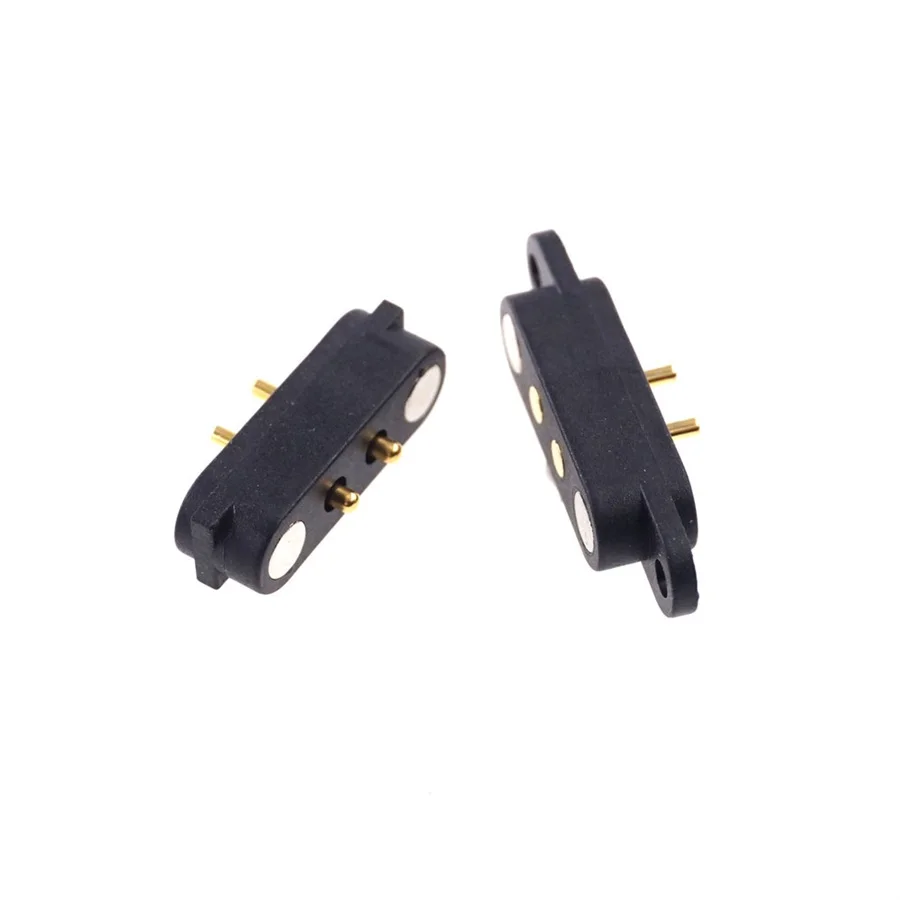 Strong Magnetic Pogo Male and Female 2 Pin Gold Plating Connector Magnetic 2 Pin Pogo Pin Connector for Wearable Device