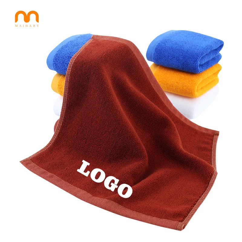 custom logo 30*30 cm square towel hand towel 100% cotton beauty salon face towels