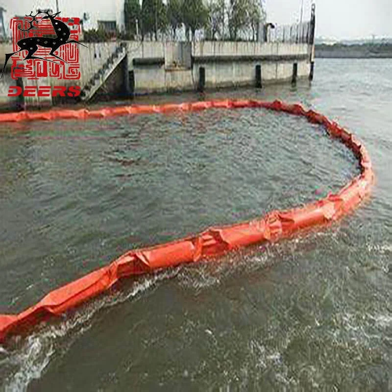 Deers pvc soild float oil containment boom garbage fence for shoal&bank