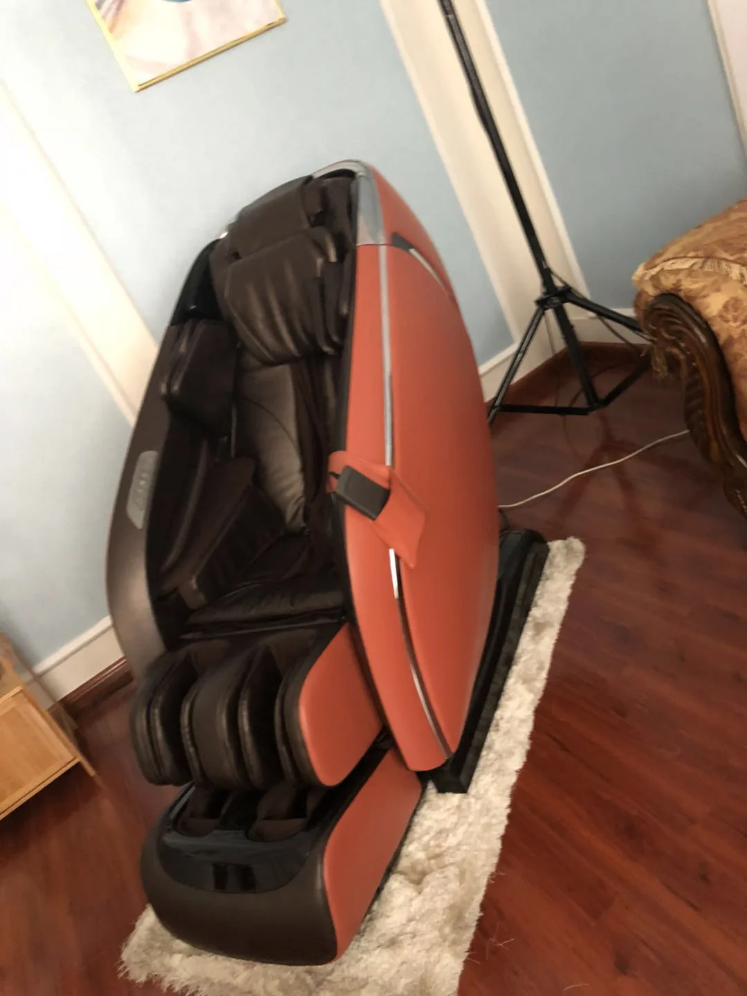 Premium Capsule Intelligent Kneading Pressing Stretching Heat Air Bag Roller Full Body Zero Wall Space Massage Chair RK1906