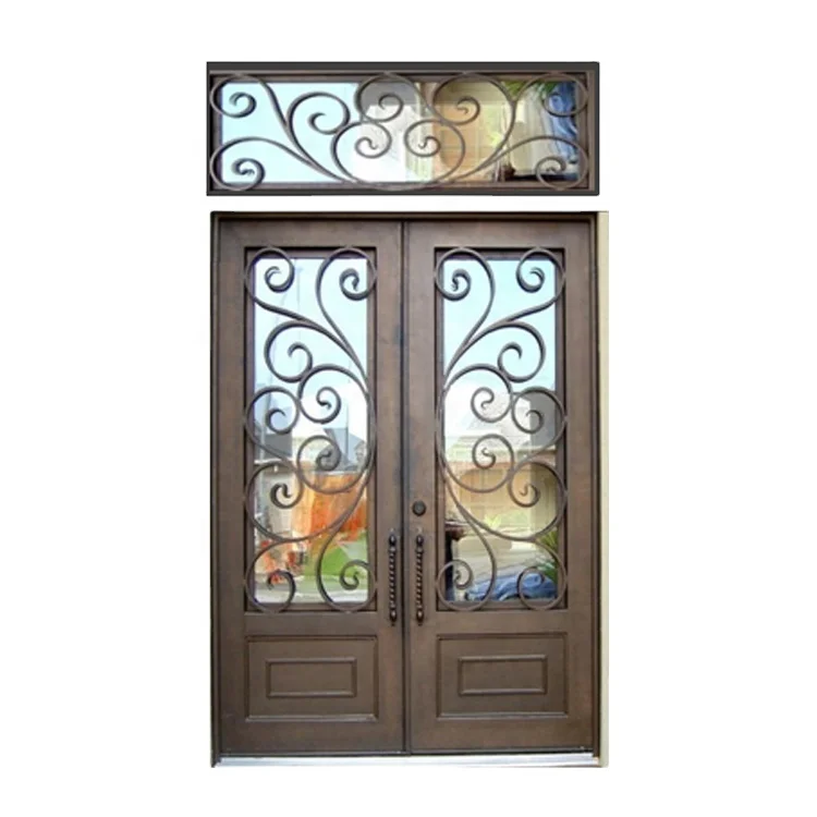 Entry Doors Wrought Container Design Closet 3 Cnc Aluminum Rough Shanghai 42X96 in Algeria Forged Decoration Swing Iron Door