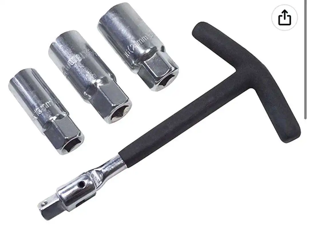 4PC T BAR SPARK PLUG WRENCH SET REMOVER TOOL SOCKET MECHANICS 16 18 21mm