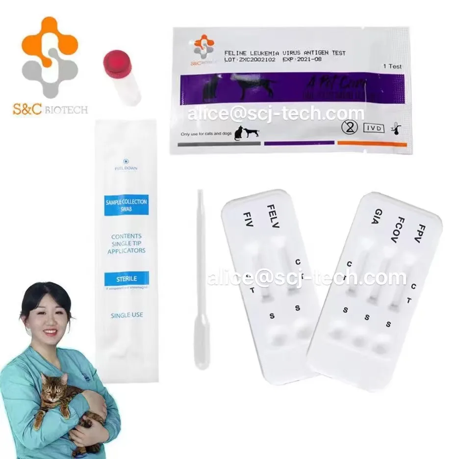 High efficiency Feline Calicivirus FCV/Leucemia FELV FIV/herpesviru FHV/Corona  FCoV /Panleukopenia  FPV/ FlPV diseases test Kit
