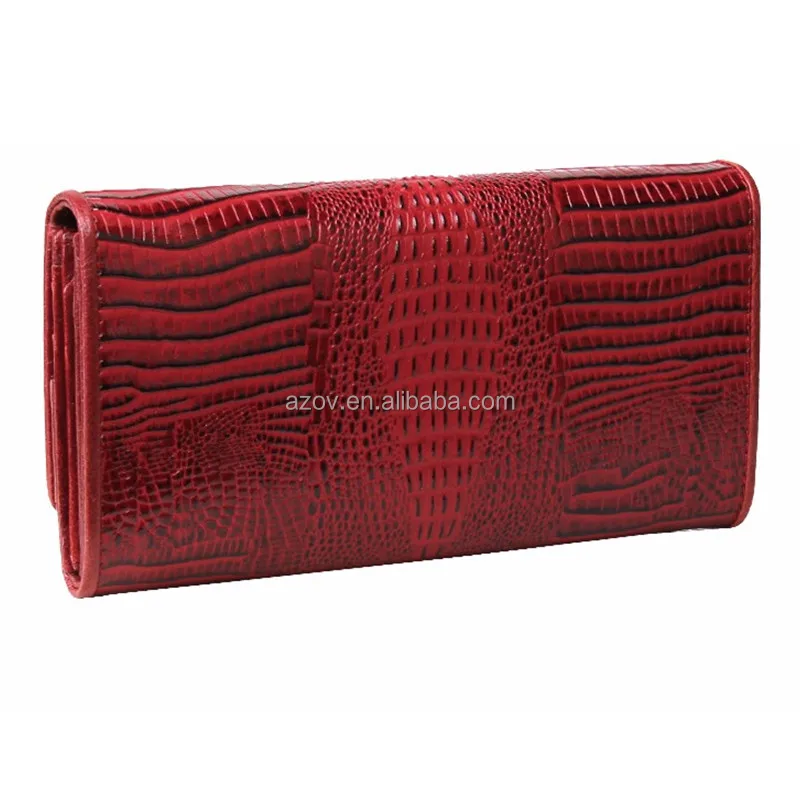 Luxury designer ladies long alligator leather purse wallets for women