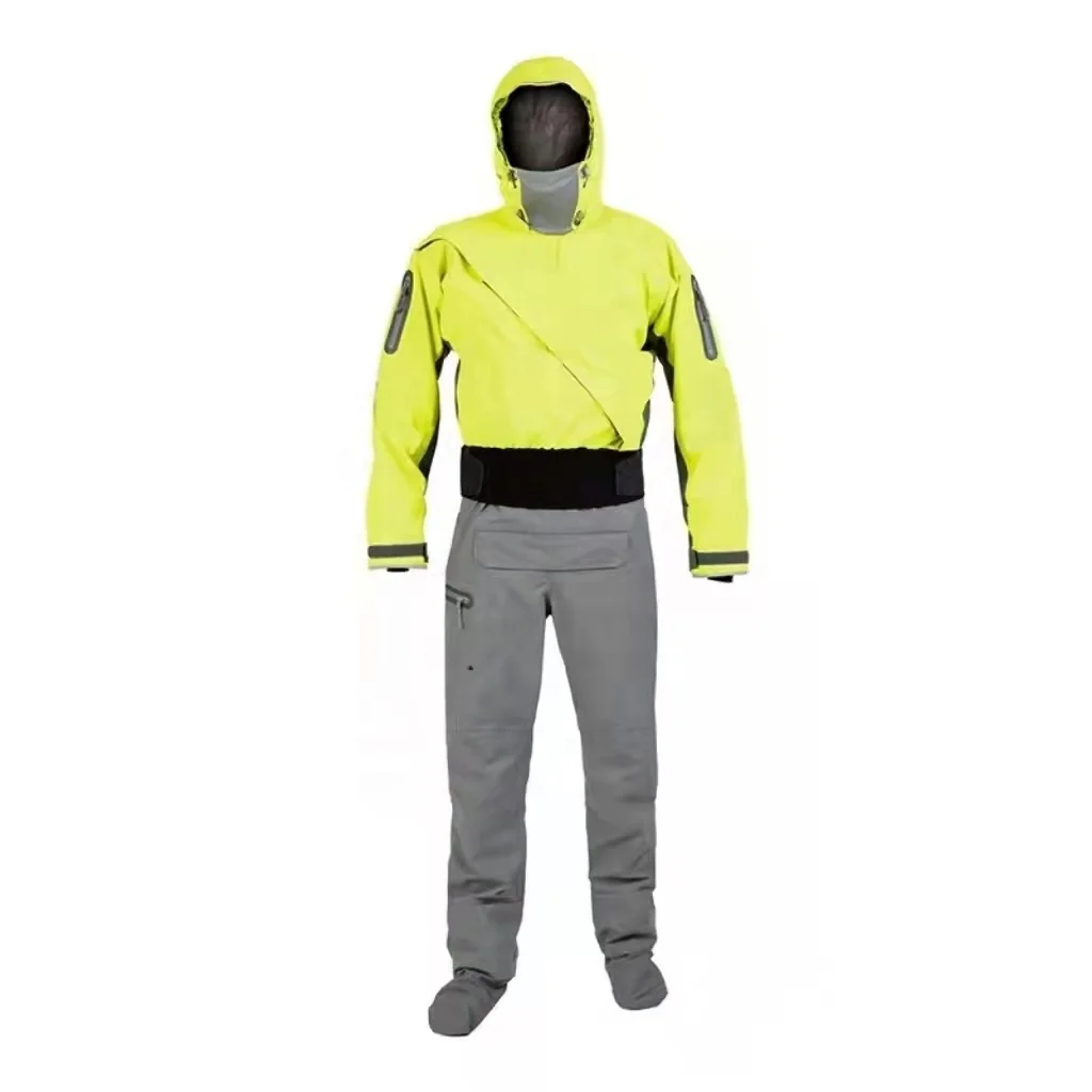 Promotional Plain Dyed Custom Men Quick Dry Suits Adults Waterproof Breathable 330D Cordura Kayak Drysuit