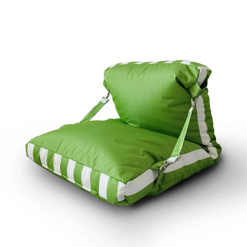 Durable  outdoor use high color fastness Olefin strap bean bag with pillow