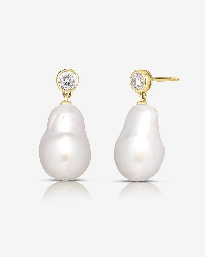 Tiny Round CZ Pear Dangle Stud Earring Micro Pave 5A Bling New Arrived Fashion Women Jewelry
