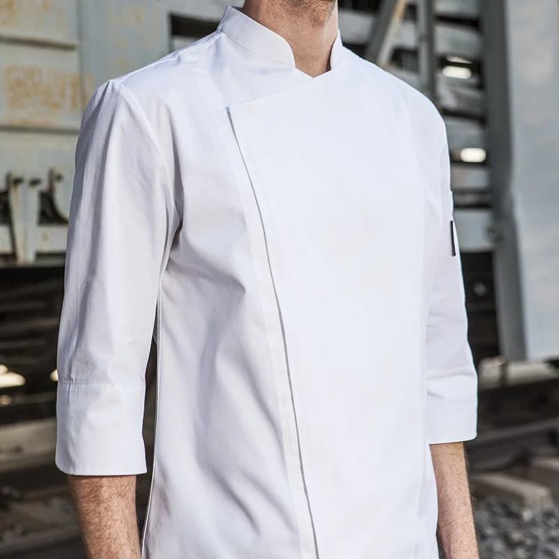 CHECKEDOUT Men poly cotton half sleeve restaurant hospitality chef uniform