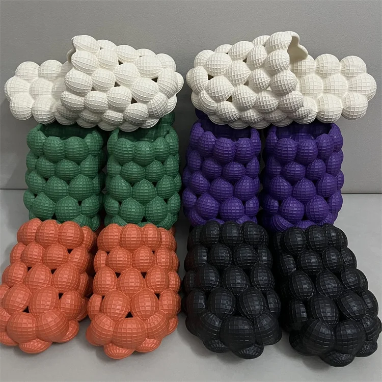 New Custom Tan Black Tie dye yellow blue pink Plain Cute Lady Women Size 8 Size 9 Message Rhinestone Bubble Slides Slippers