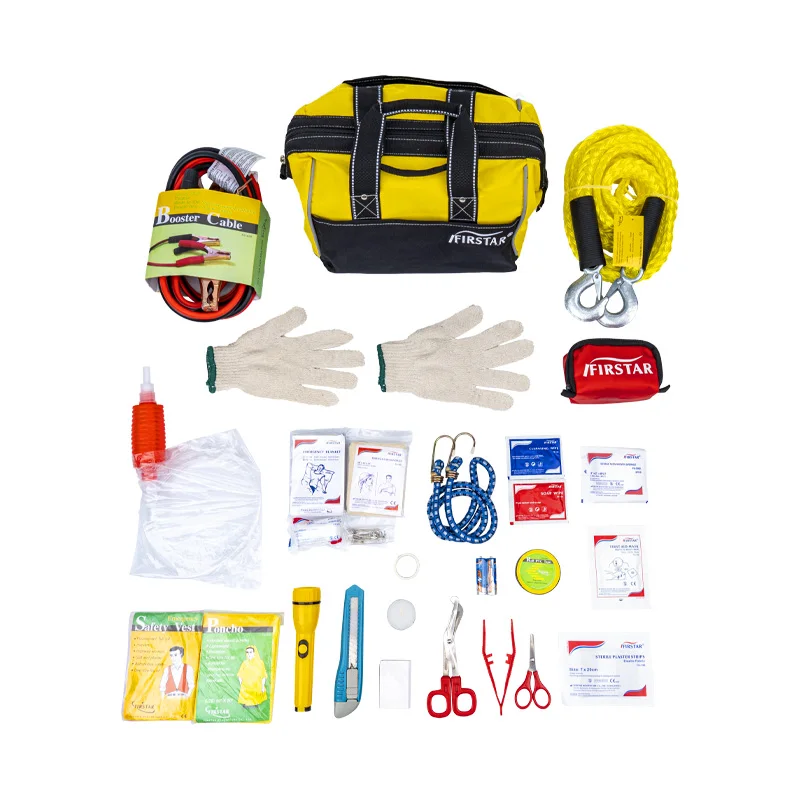 High Quality Portable Automotive Vehicle Roadside Emergency Recovery Car First Aid Kit Custom Jumper Cable Car Battery Charger