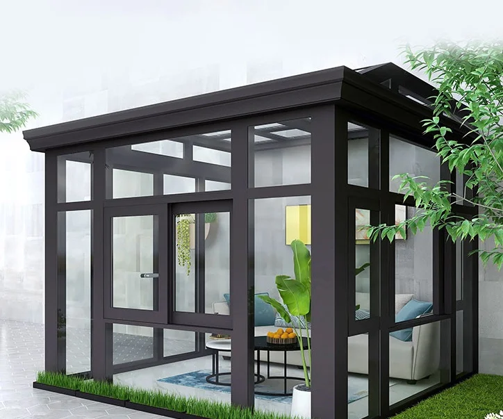 Slant Roof Winter Garden Sunroom Conservatory Aluminum Sunroom Glass House Outdoor Sunroom