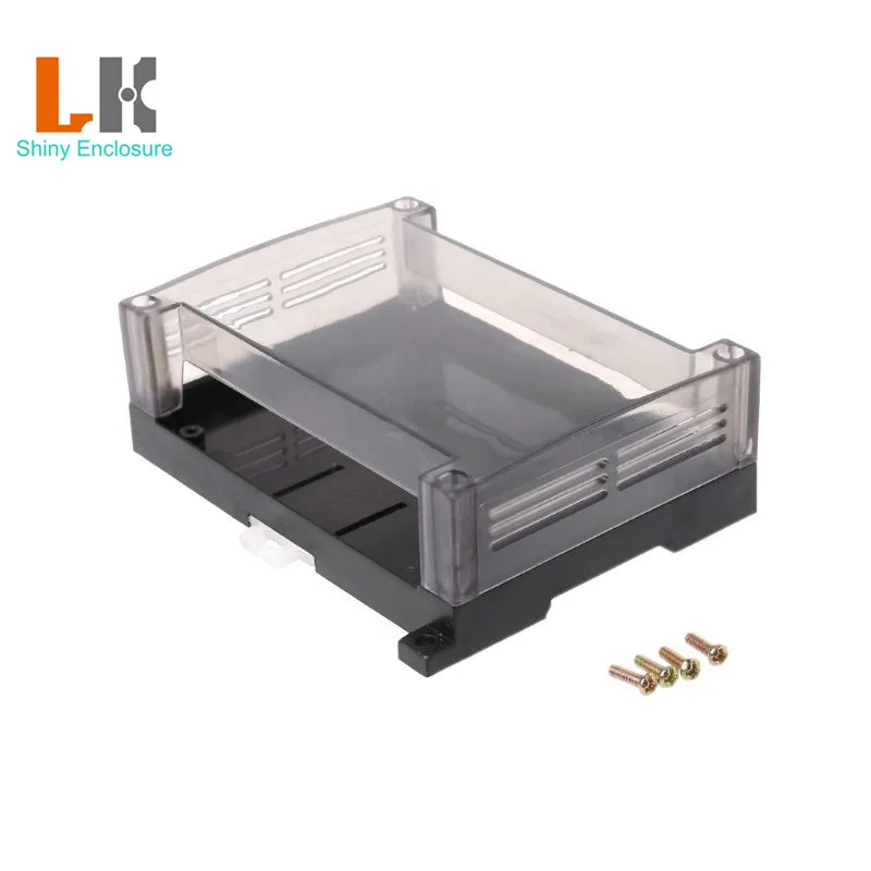 125*90*40mm Clear Cover Plastic Din Rail Plc Enclosure Equipment Housing
