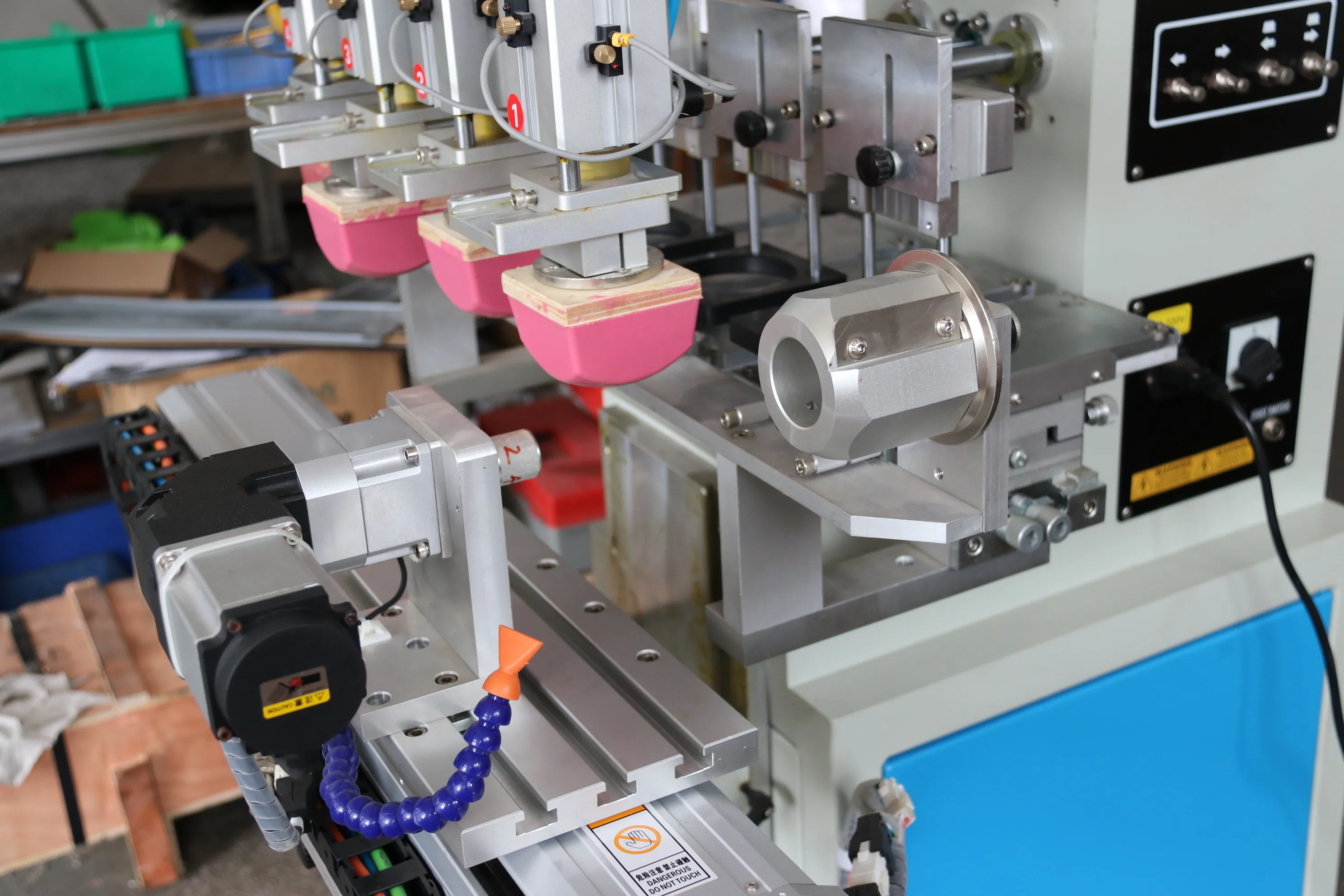 Servo motor rotary single color syringe barrel tube plastic pad printer printing machinery to print for 360 degrees