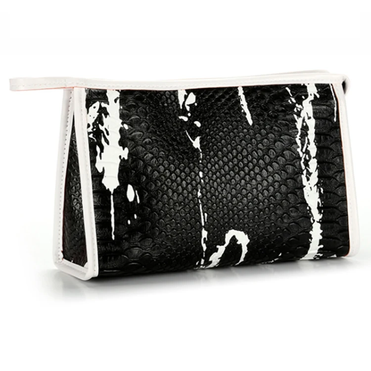 Crocodile Pattern PU Leather Women Handbag Purse Mini Cosmetic Makeup Pouch Alligator Bag