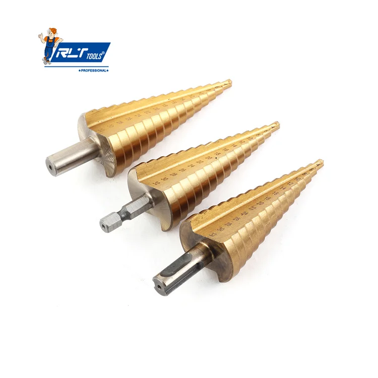 RLT Tools  High Speed Steel Step Drill Bits Power Screwdriver Drills Step Drill Bit Set