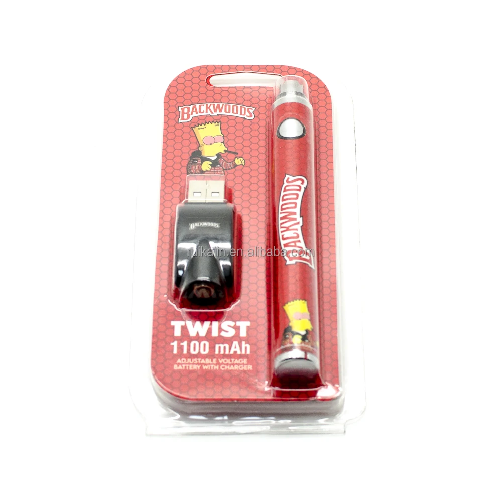
backwood new batteries 510 thread 1100mah adjustable voltage twist pen battery charger kit backwoods 