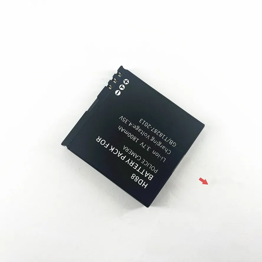1800mAh 3.7V HD88 Rechargeable Lithium Ion Polymer Battery for Body Worn Camera Action Camera