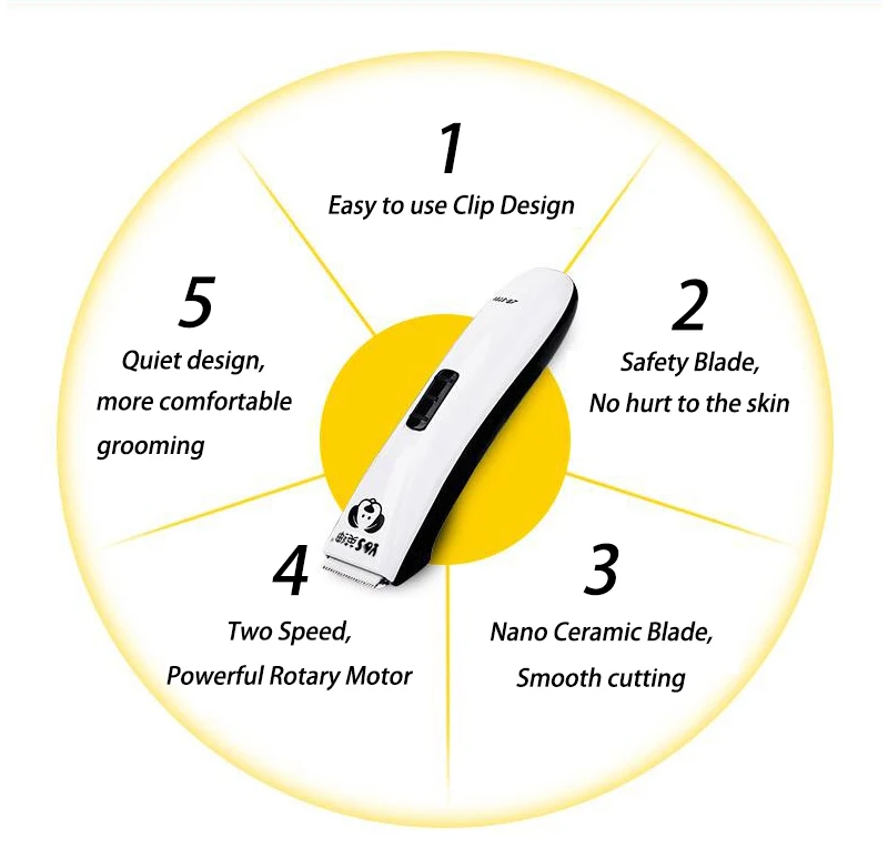 Hot Sale Pet Hair clipper rechargeable dog cat grooming smooth cutting 6hours running pet clipper shaver dog hair trimmer