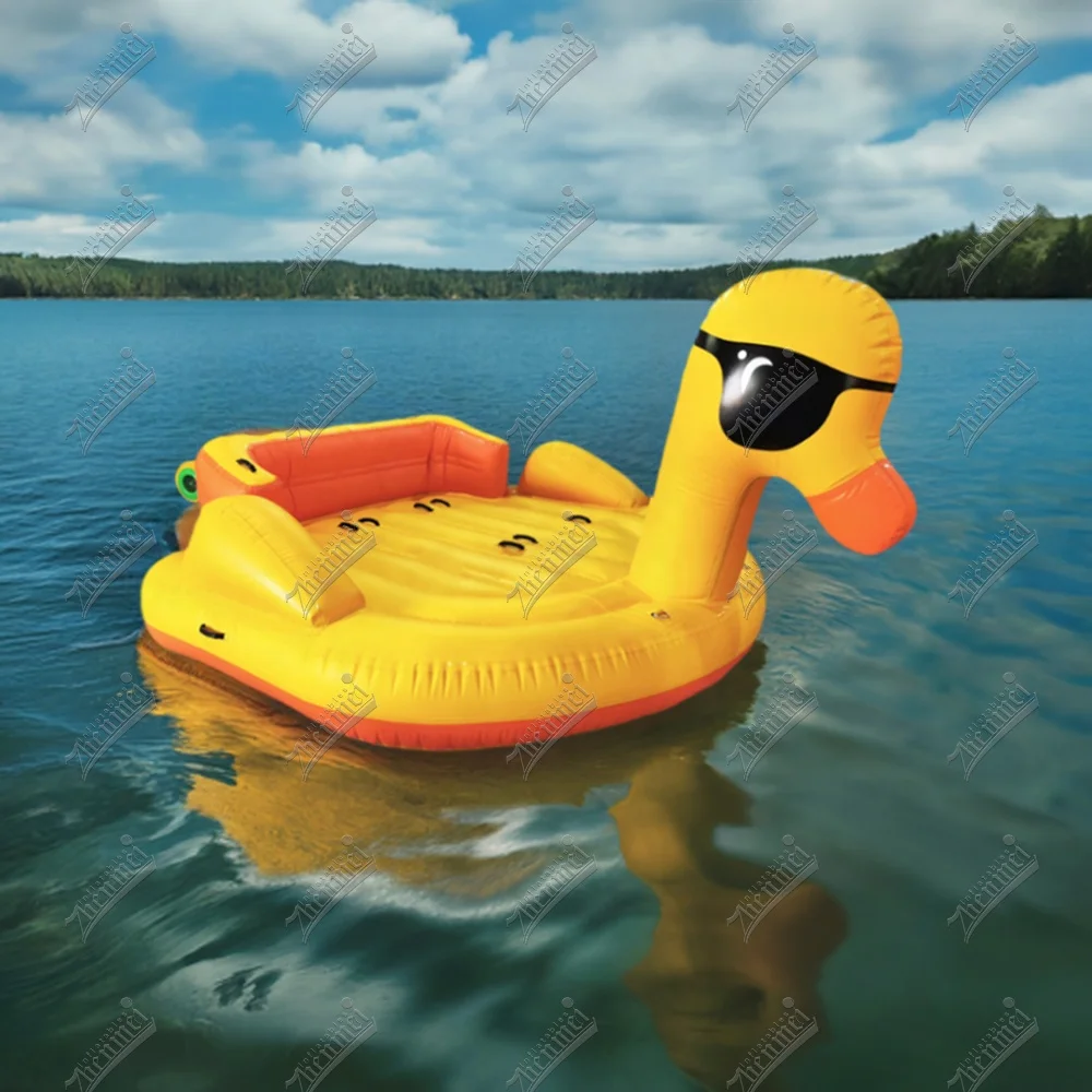 Zhenmei Commercial Most Durable Water Towable Boat Inflatable Yellow Duck Boat Floating Water Ski Boat For Sale