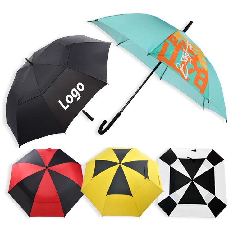 Wholesale Sublimation Personality Design Logo Golf Umbrella Prints Promotional Custom Umbrella
