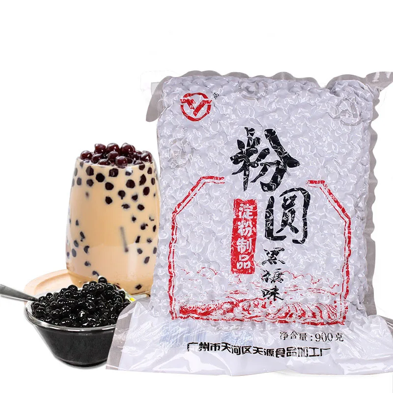 Quick to Cooking Tapioca Pearls Brown Sugar Flavor Instant Popping Boba Bubble Milk Tea Ingredients