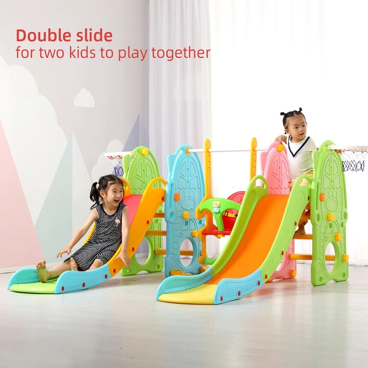 Colorful Home 2021 New Wholesale Children Plastic Slide Kid Slide And Swing Bridge Sliding For Baby