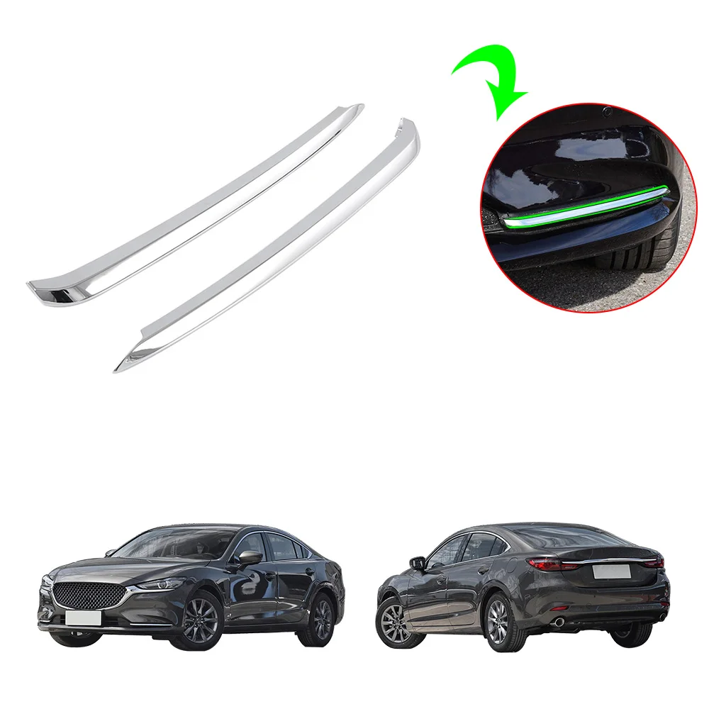 ABS Car Front Head Fog Light Lamp Eyebrow Cover Trim Decorative Exterior Accessories Body Kits For Mazda 6 Atenza 2020
